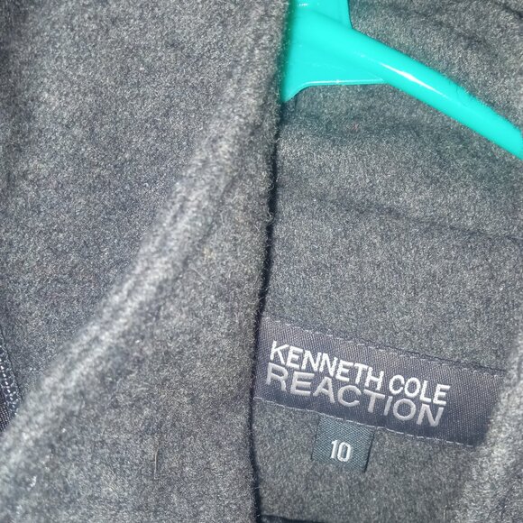 Kenneth Cole Reaction grey jacket with hood warm business wear women size 10 - Picture 4 of 4
